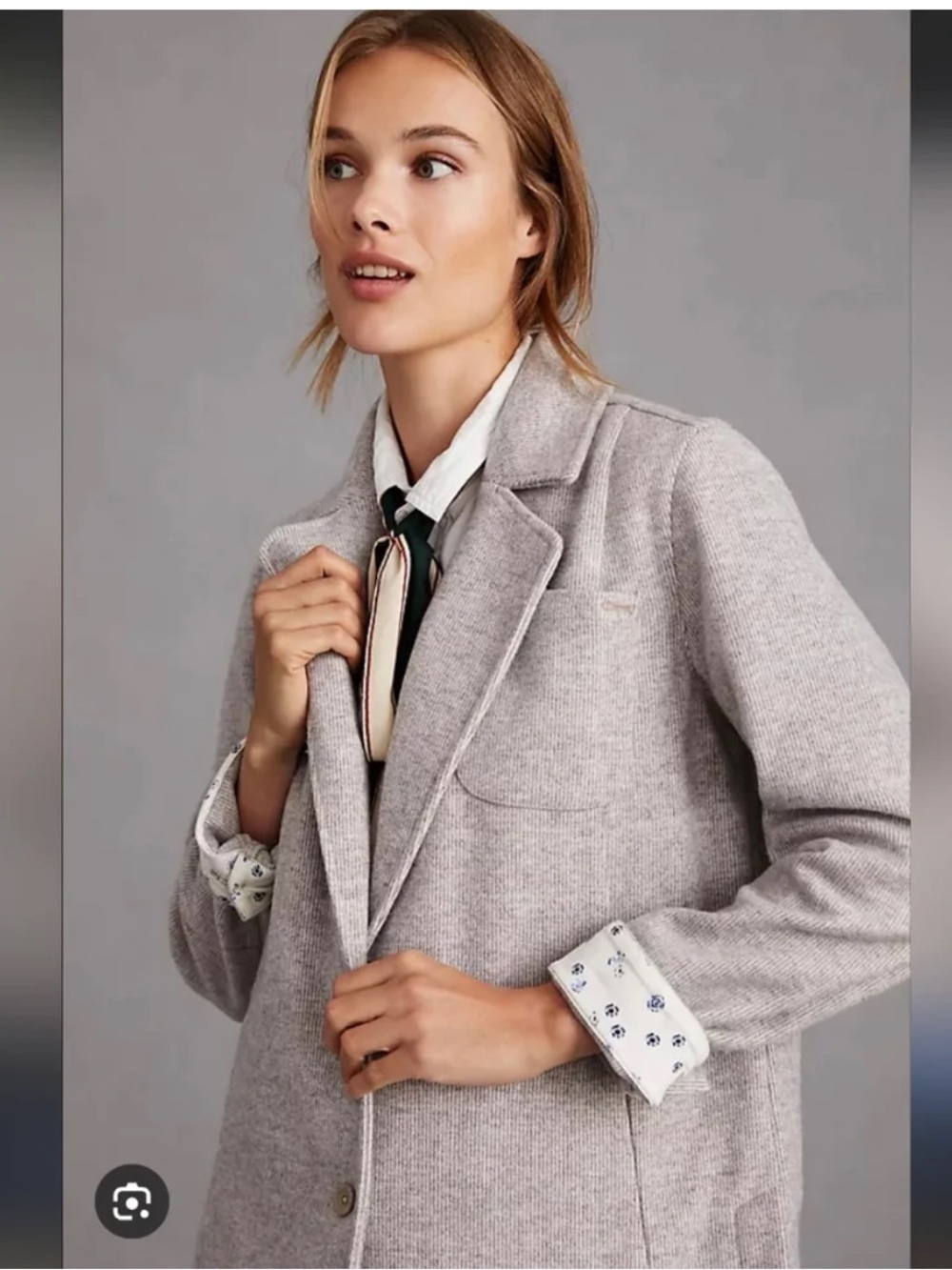 Pilcro Light Gray Knit Blazer Jacket - Picture 2 of 8